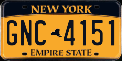 NY license plate GNC4151