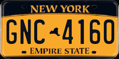 NY license plate GNC4160