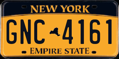 NY license plate GNC4161