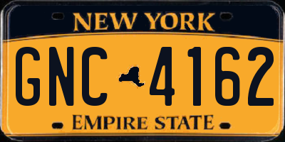 NY license plate GNC4162