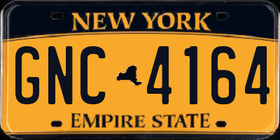 NY license plate GNC4164