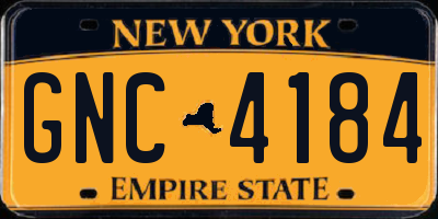 NY license plate GNC4184