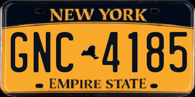 NY license plate GNC4185