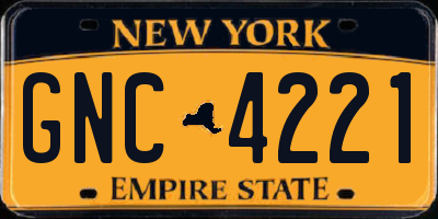 NY license plate GNC4221