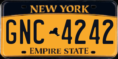 NY license plate GNC4242