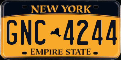 NY license plate GNC4244