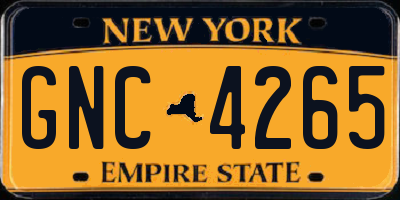 NY license plate GNC4265