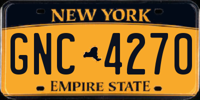 NY license plate GNC4270