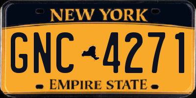 NY license plate GNC4271