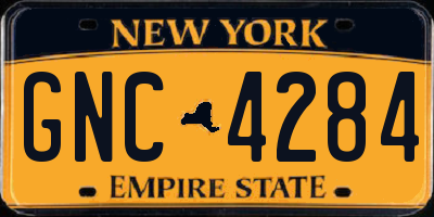 NY license plate GNC4284