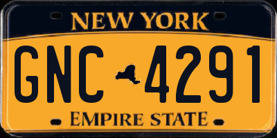 NY license plate GNC4291
