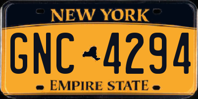 NY license plate GNC4294