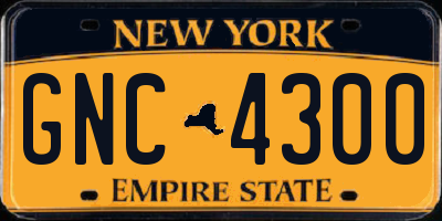 NY license plate GNC4300
