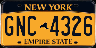 NY license plate GNC4326