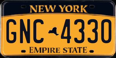 NY license plate GNC4330