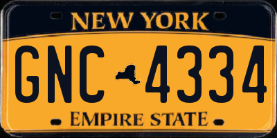 NY license plate GNC4334