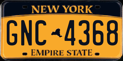NY license plate GNC4368
