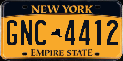 NY license plate GNC4412