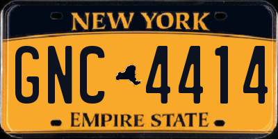 NY license plate GNC4414