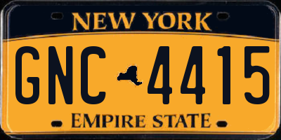 NY license plate GNC4415
