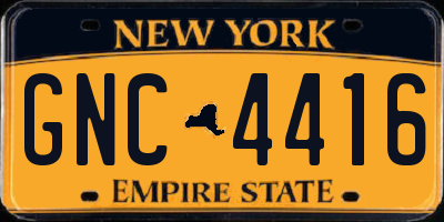 NY license plate GNC4416