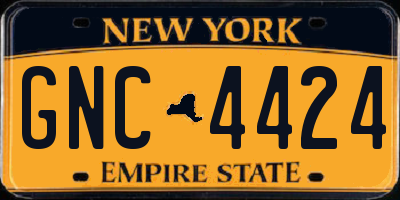NY license plate GNC4424