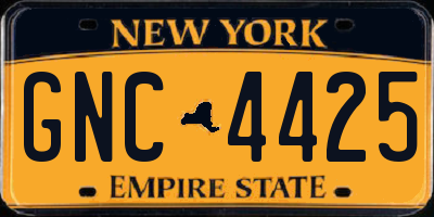 NY license plate GNC4425