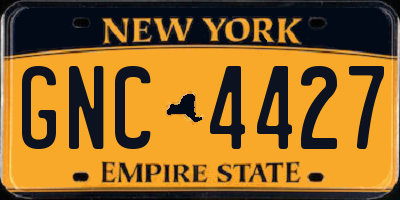 NY license plate GNC4427