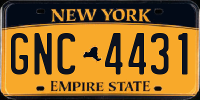 NY license plate GNC4431
