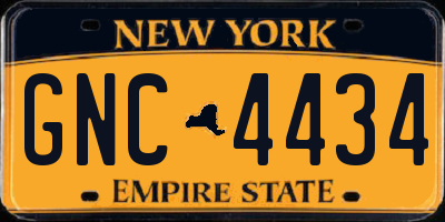NY license plate GNC4434