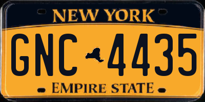 NY license plate GNC4435