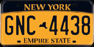 NY license plate GNC4438