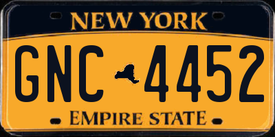 NY license plate GNC4452