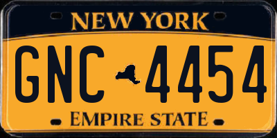 NY license plate GNC4454