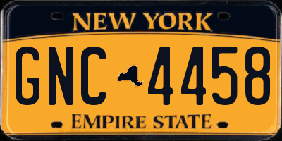 NY license plate GNC4458