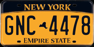NY license plate GNC4478