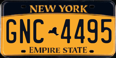 NY license plate GNC4495