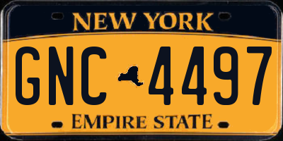 NY license plate GNC4497
