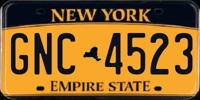 NY license plate GNC4523
