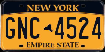 NY license plate GNC4524