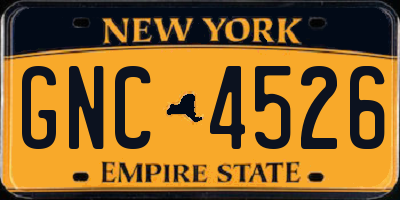 NY license plate GNC4526