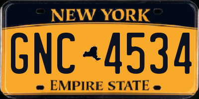 NY license plate GNC4534