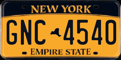 NY license plate GNC4540