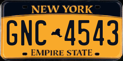 NY license plate GNC4543