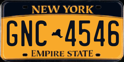 NY license plate GNC4546