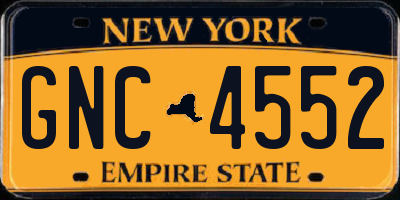 NY license plate GNC4552