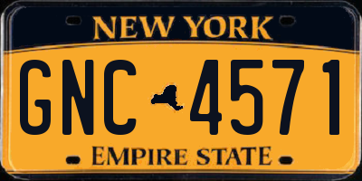 NY license plate GNC4571
