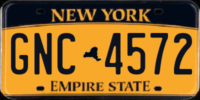 NY license plate GNC4572