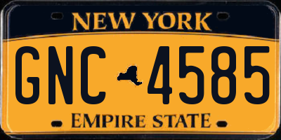 NY license plate GNC4585