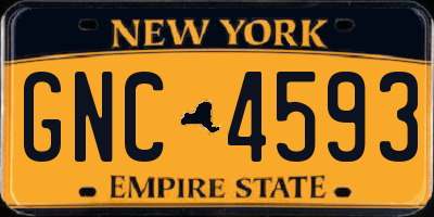 NY license plate GNC4593